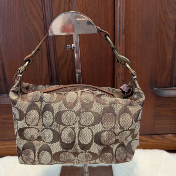 Coach Y2K Mini Bag Brown Signature w/ Brown Suede, Brown Leather B06K-40002 - Picture 3 of 11